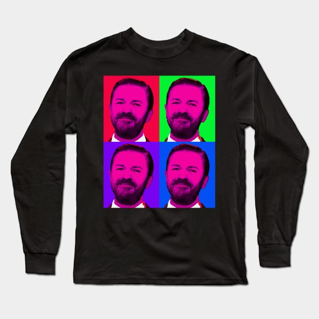 ricky gervais Long Sleeve T-Shirt by oryan80